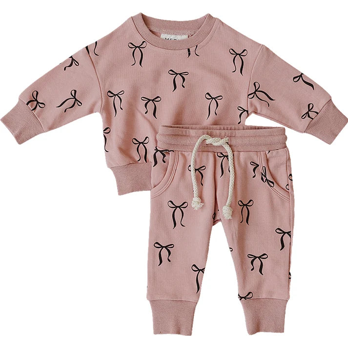French Terry Set || Blush Bows