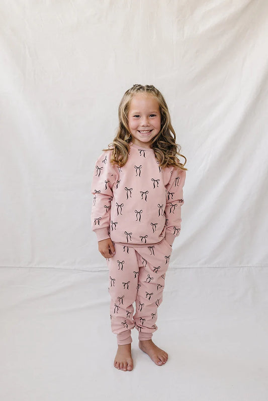 French Terry Set || Blush Bows