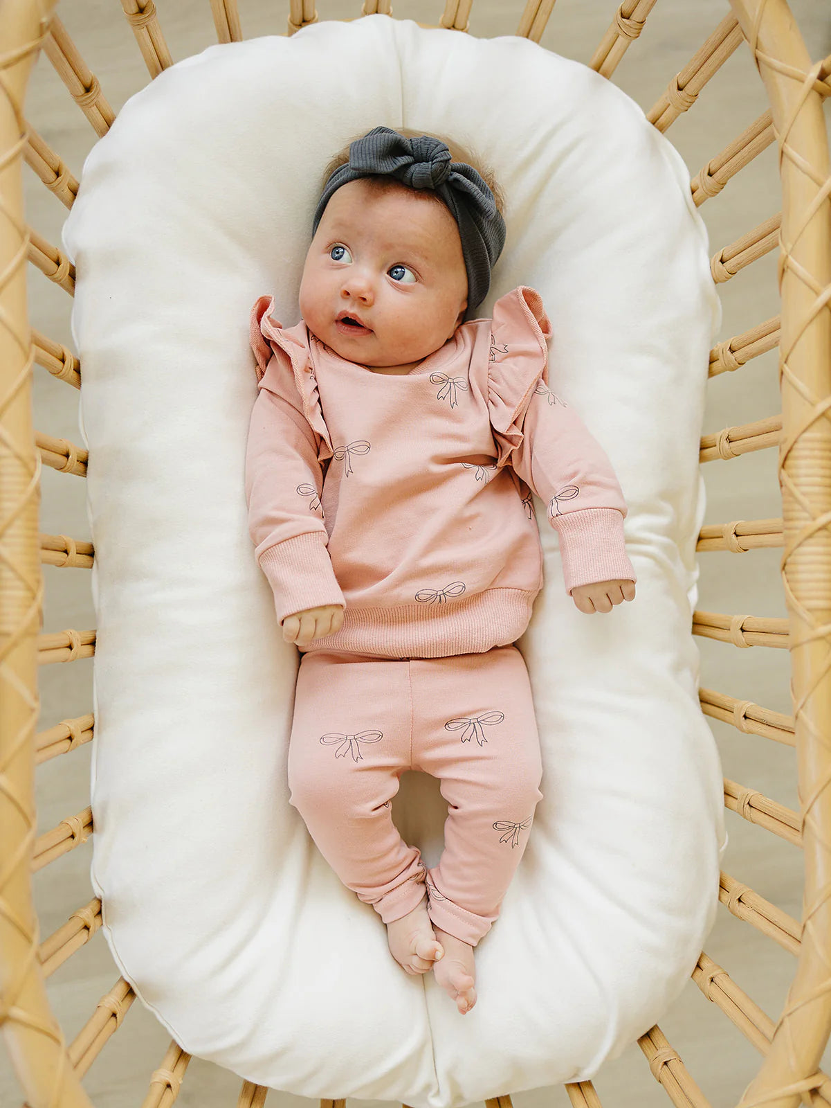 Ruffle French Terry Set | Pink Ribbon