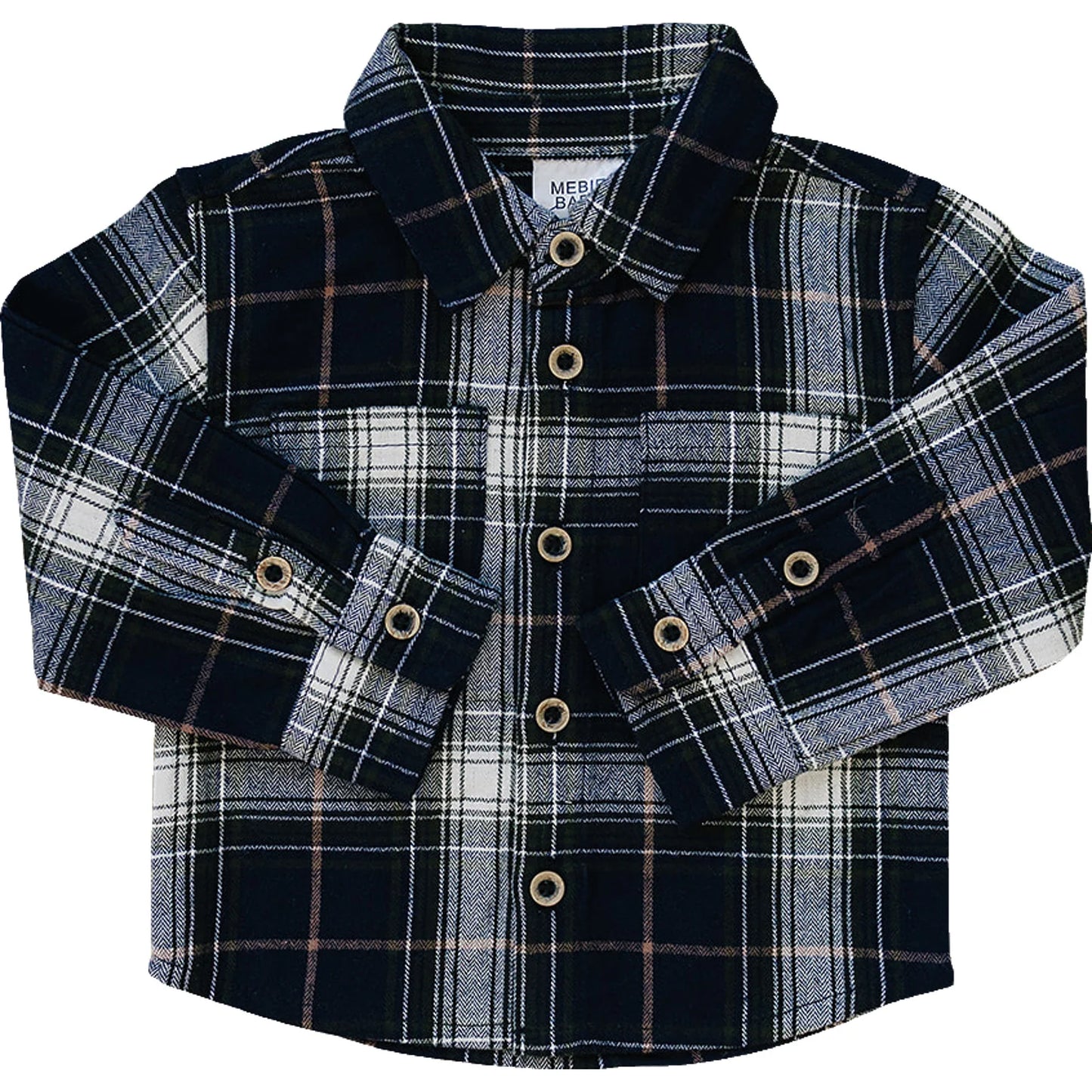 Navy Plaid Button Up Shirt