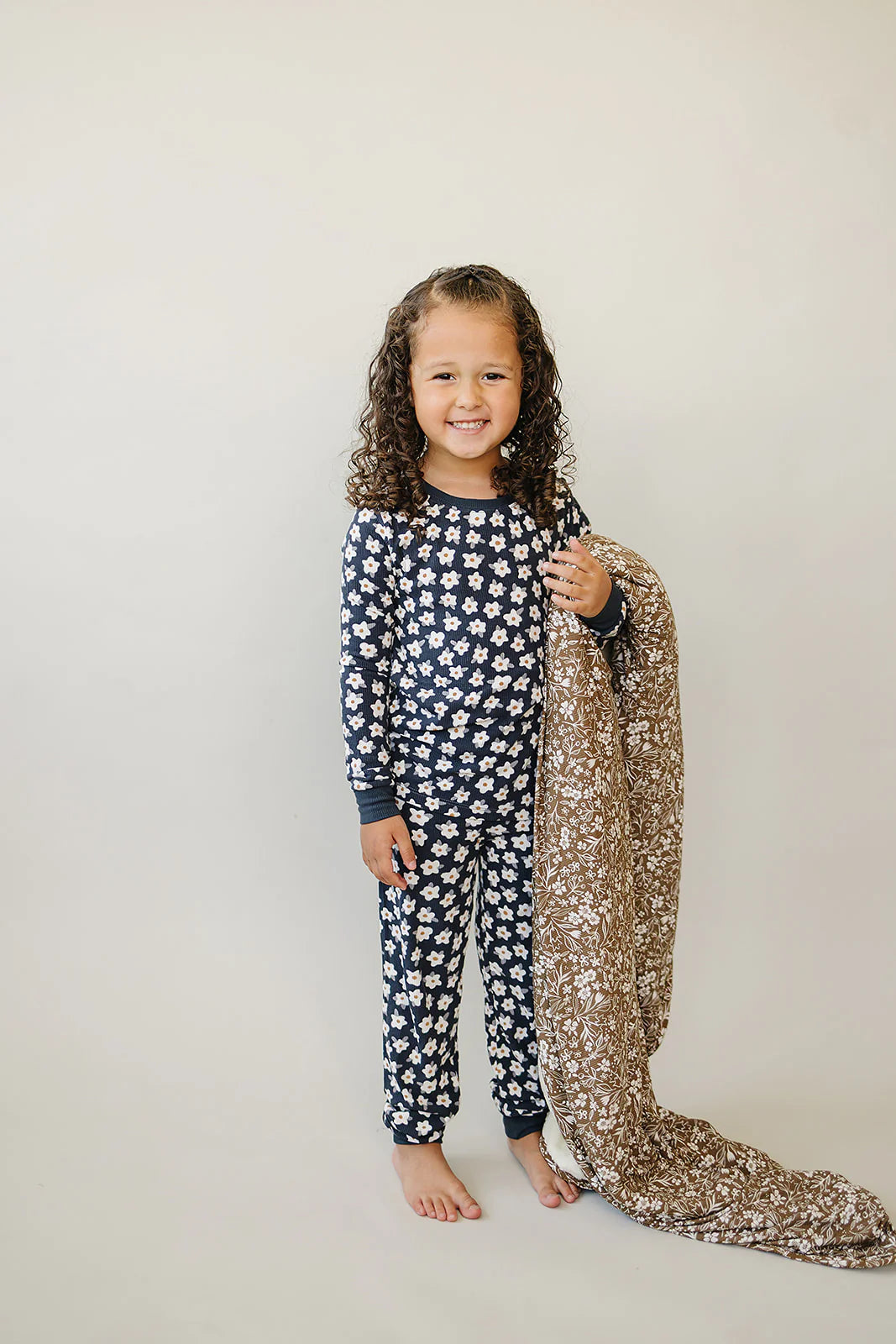 Ribbed Bamboo Cozy Set | Navy Daisy