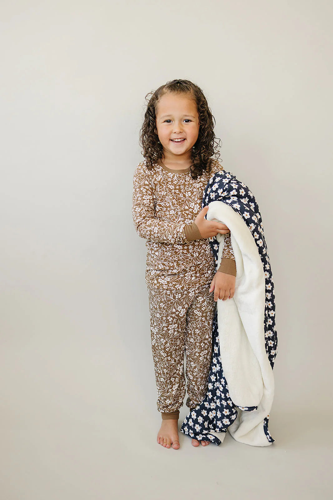 Ribbed Bamboo Cozy Set | Brown Floral