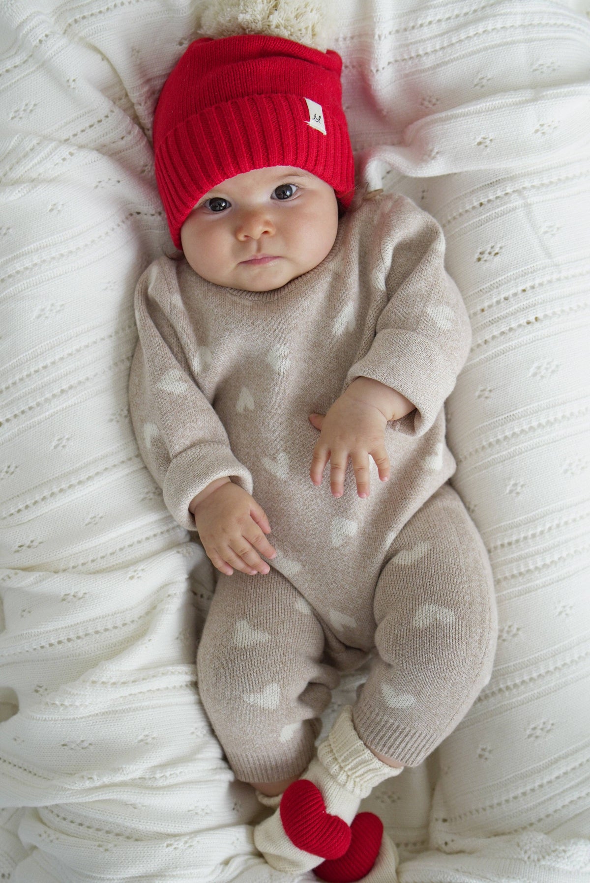 Heart Jumpsuit in Heather Beige
