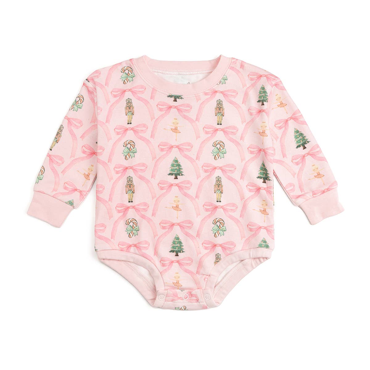 Nutcracker Trellis Christmas Long Sleeve Romper
