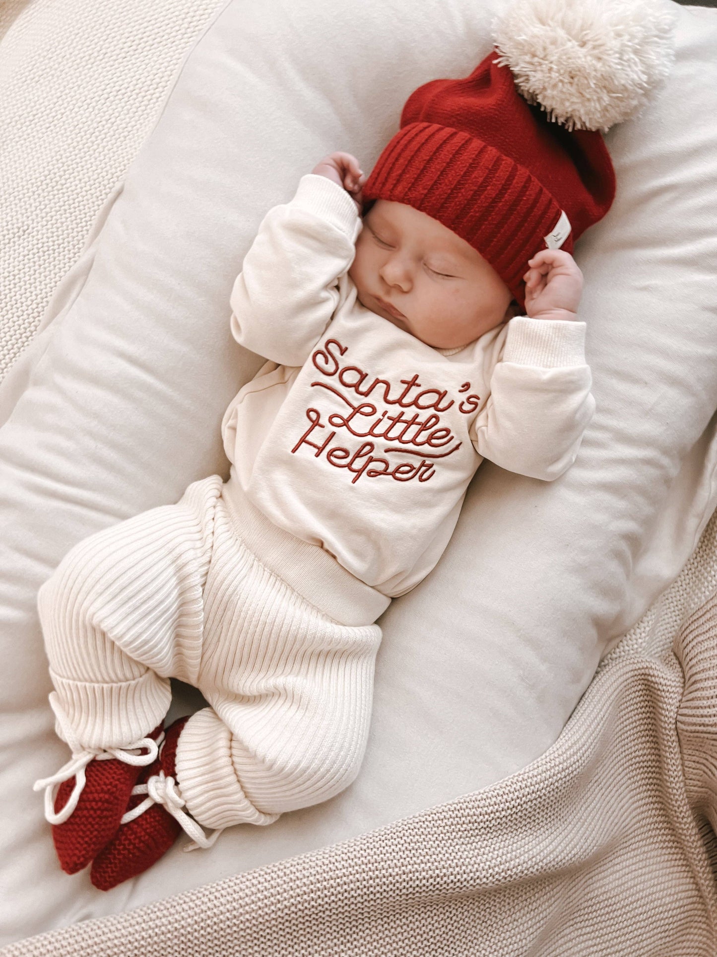 Santa's Little Helper Bodysuit | Cream