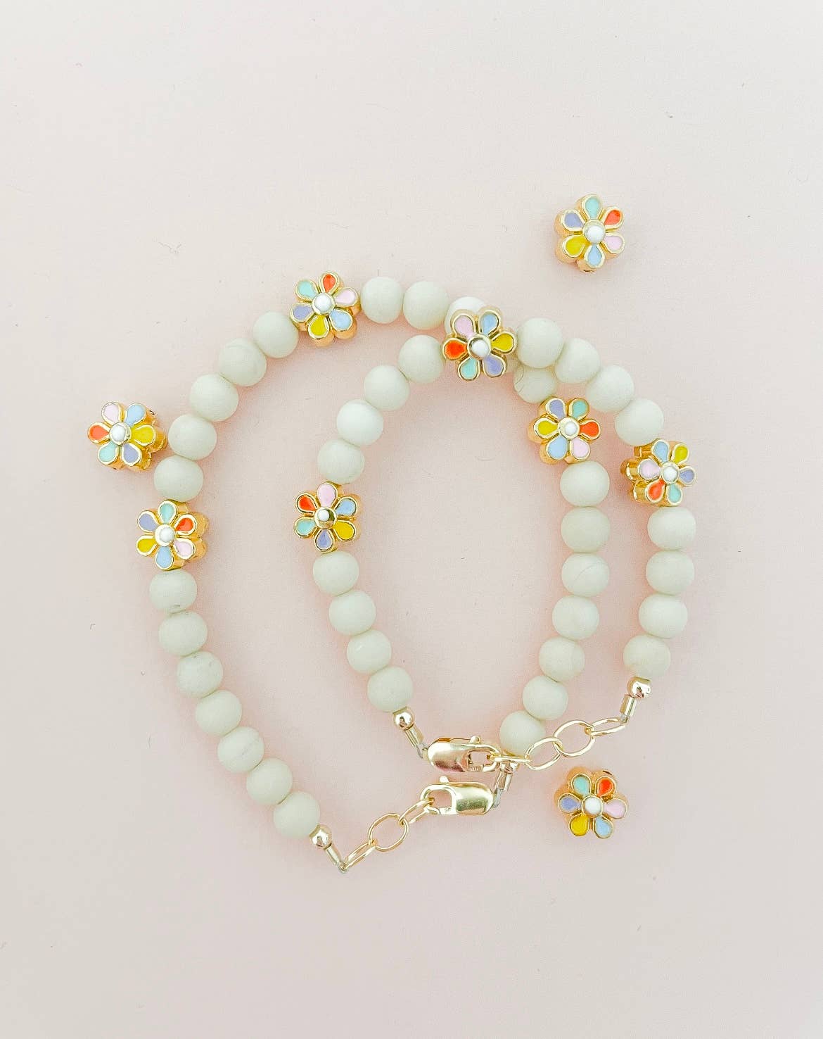 14k Gold Filled Rainbow Daisy Bracelet