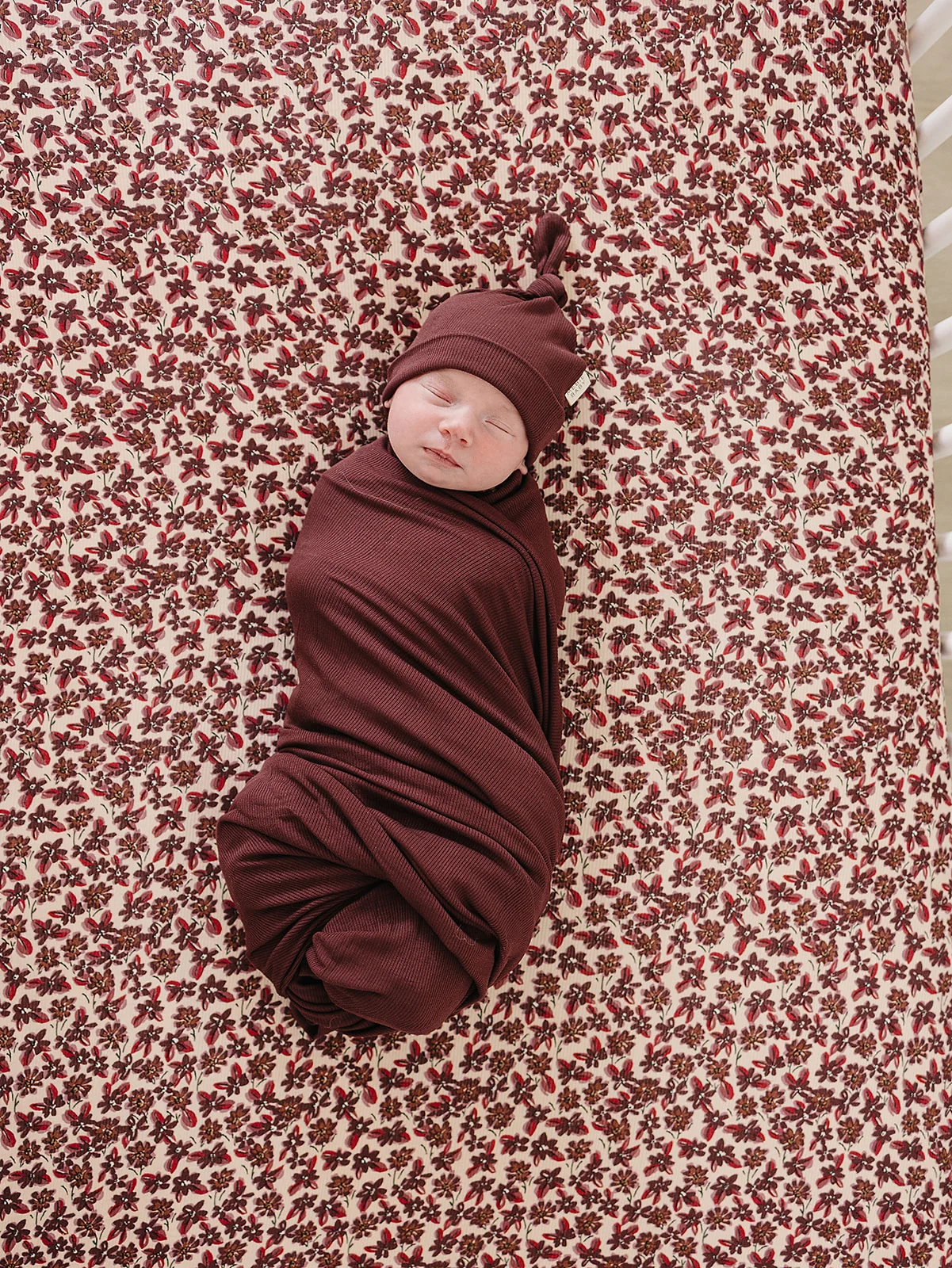 Deep Violet Ribbed Bamboo Stretch Swaddle