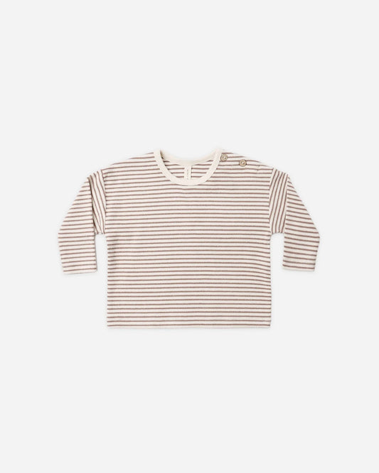 Long Sleeve Tee | Cocoa Microstripe