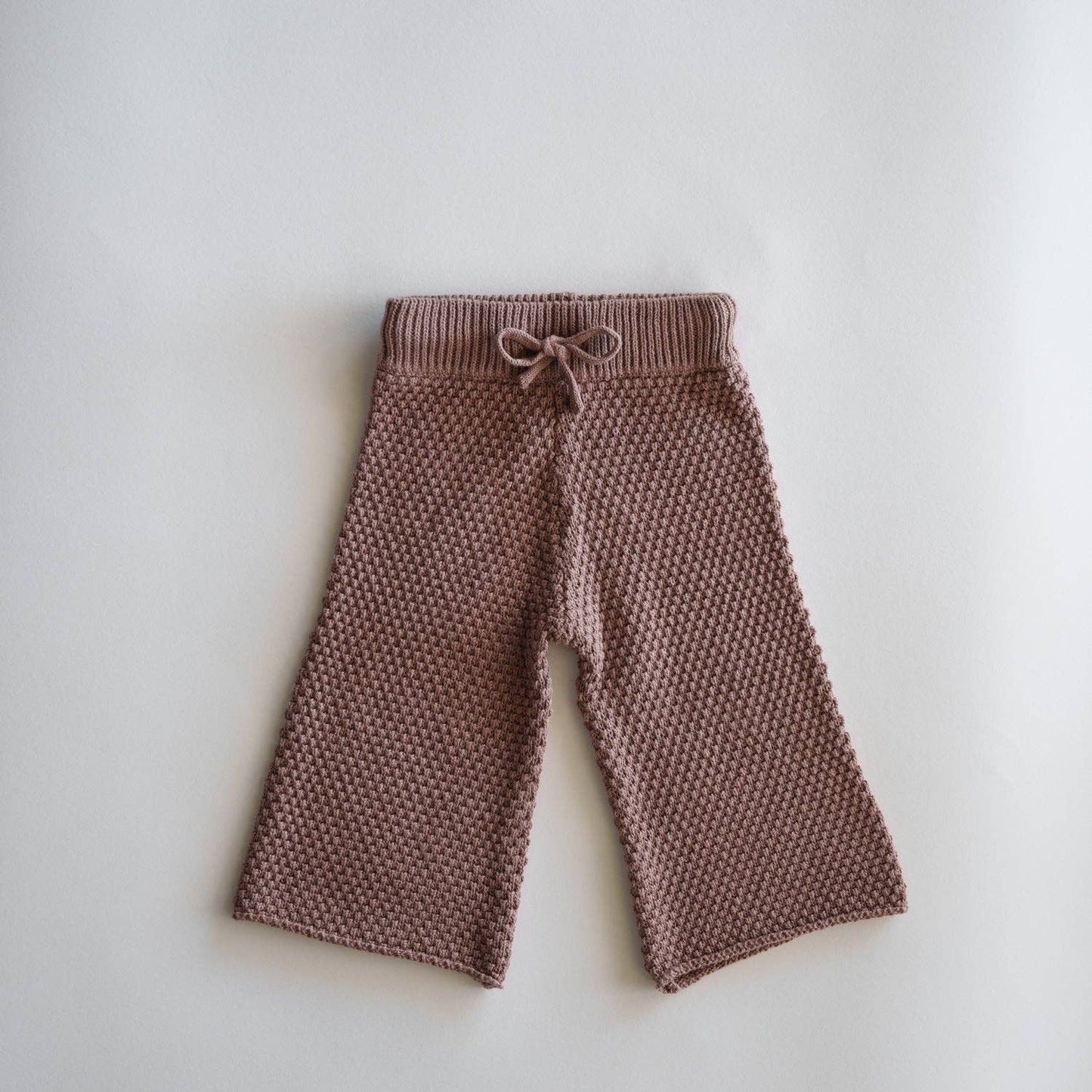 Organic Knit Wideleg Textured Pant | Brownie