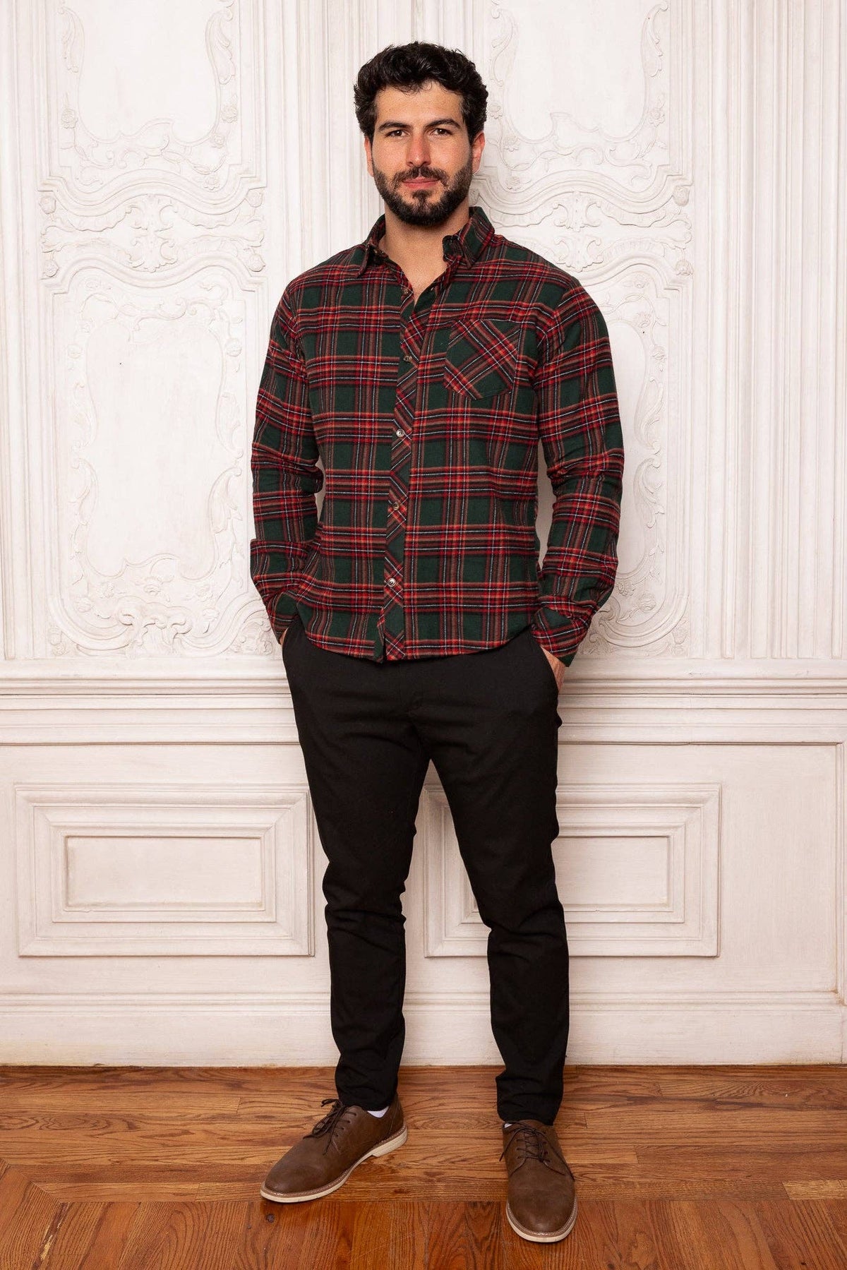 Men's John Shirt | Evergreen Plaid