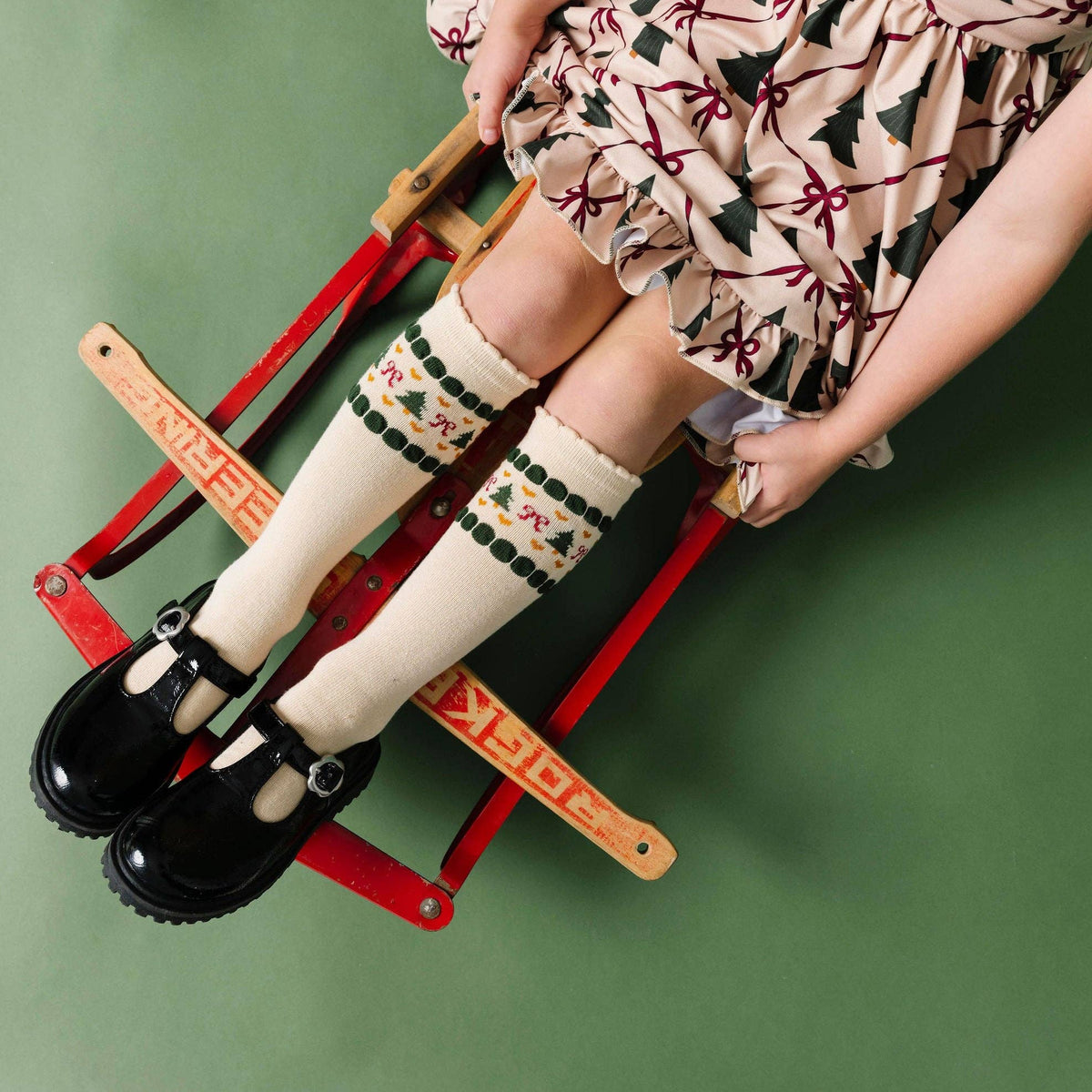 Vanilla Fair Isle Knee High Socks