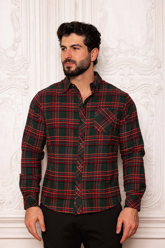 Men's John Shirt | Evergreen Plaid