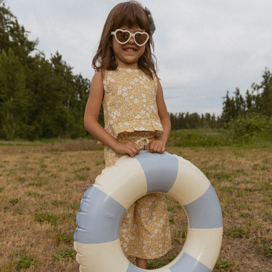 Organic Ruffle Top & Pants Set | Yellow Blossom