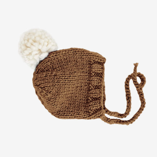 Ari Hand Knit Beanie Bonnet | Walnut