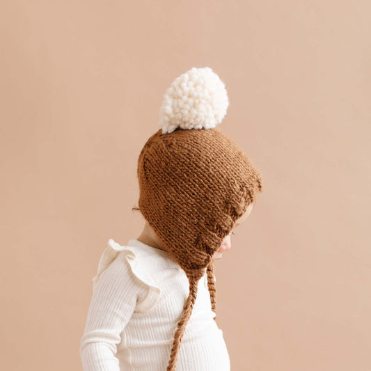 Ari Hand Knit Beanie Bonnet | Walnut
