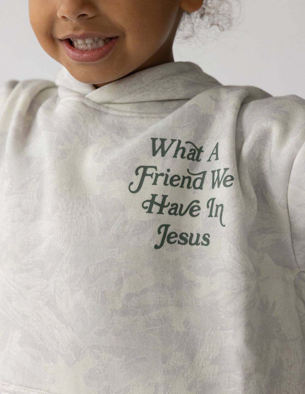 What a Friend in Jesus | Camo Kids Hoodie