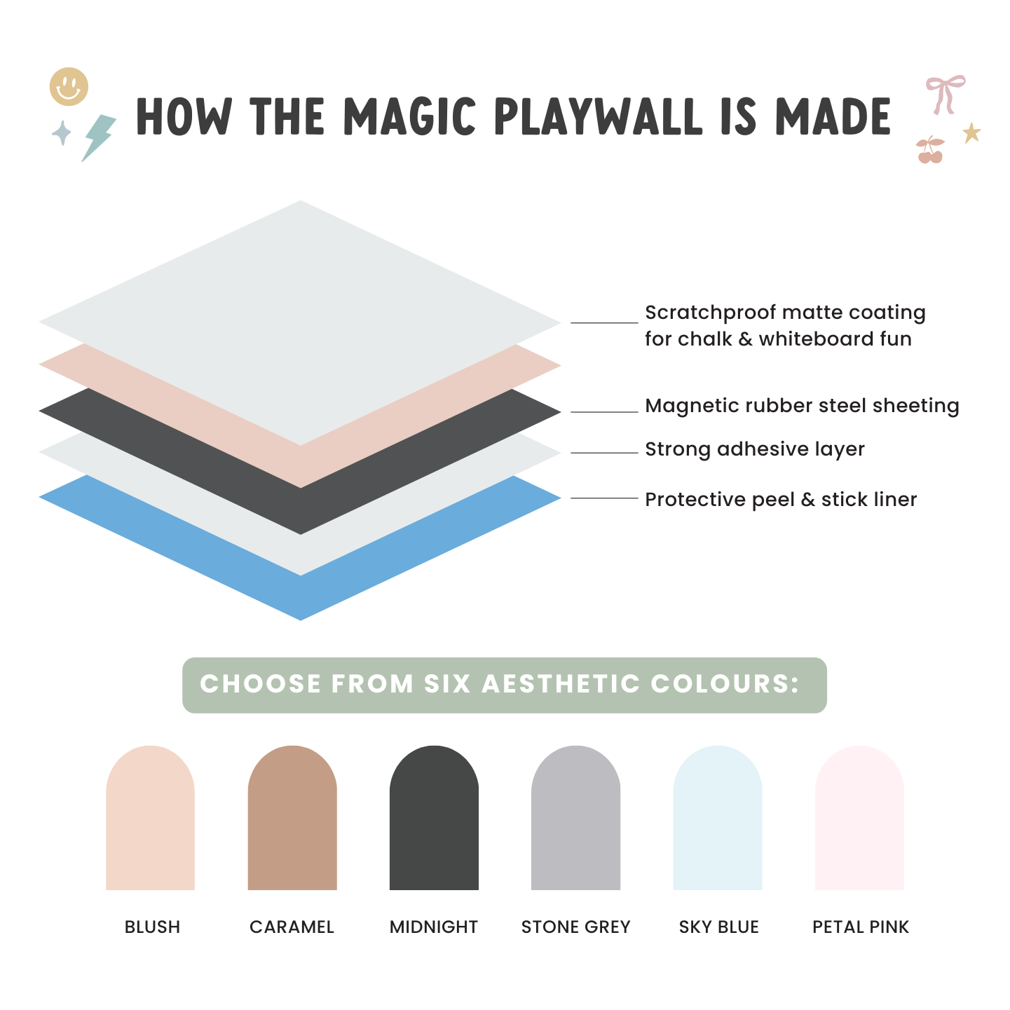 Magic Playwall - Arch Magnetic Wall Decal for Kids | Caramel