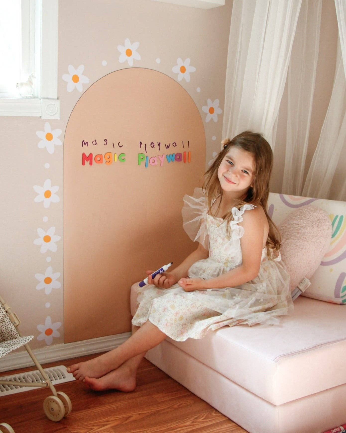 Magic Playwall - Arch Magnetic Wall Decal for Kids | Caramel