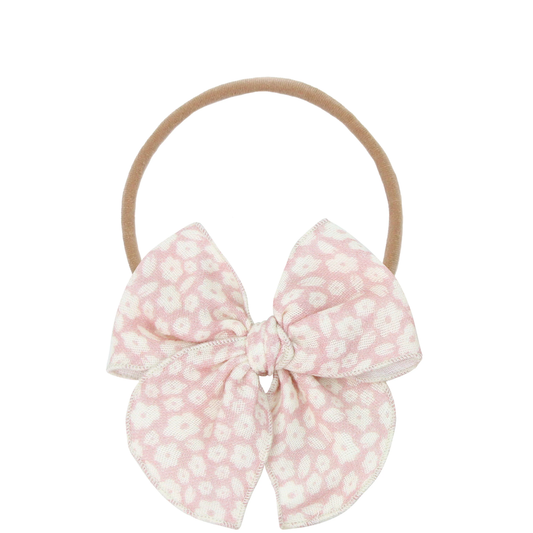 Flora Cloud Muslin Heirloom Bow | Nylon Headband