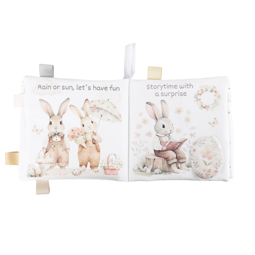 Happy Easter 10-Page Crinkle Soft Cloth Baby Book Taggies