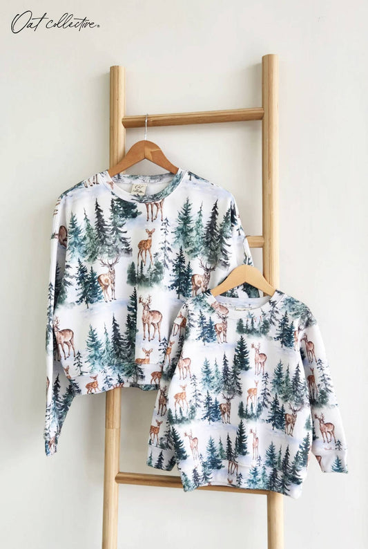 Winter Deer Graphic Sweatshirt