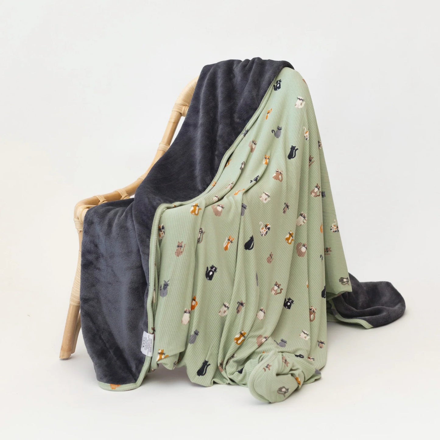 Cats Ribbed Bamboo Plush Blanket