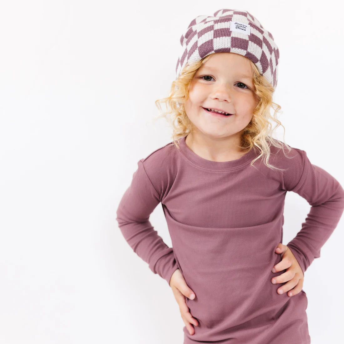 Bamboo Pajama Set | Plum Small Ribbed