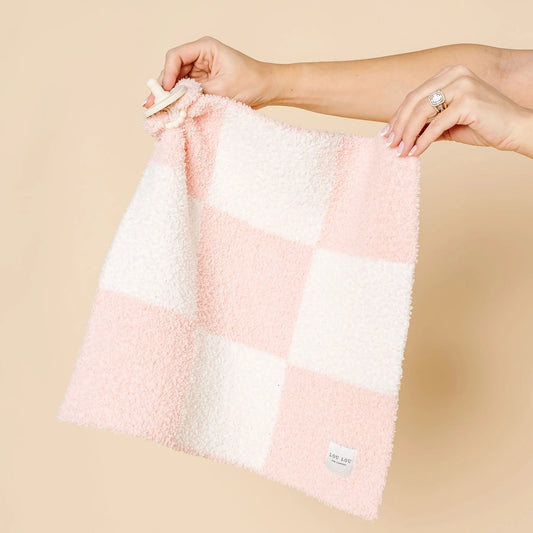Chenille Lovey/Mini | Blush Check