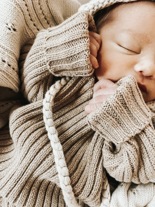 Chunky Knit Bonnet | Beige