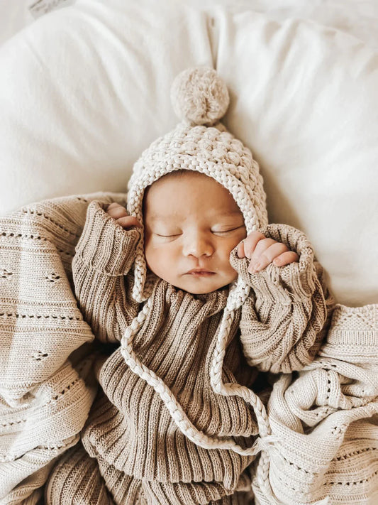 Chunky Knit Bonnet | Beige
