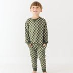 Bamboo French Terry Pullover | Checkered