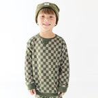 Bamboo French Terry Pullover | Checkered