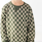 Bamboo French Terry Pullover | Checkered