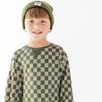 Bamboo French Terry Pullover | Checkered