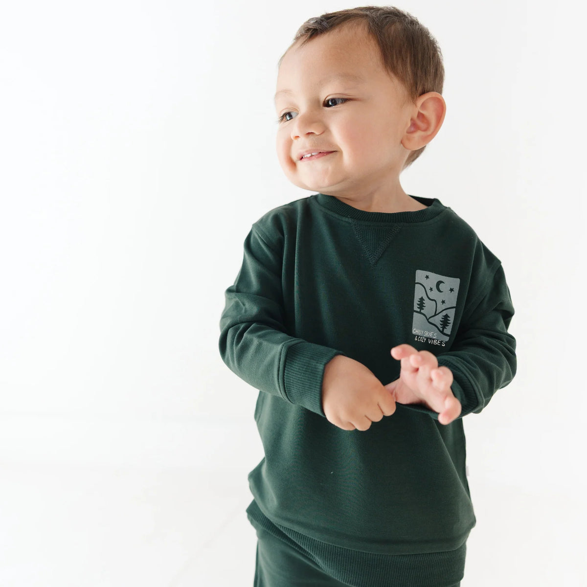 Bamboo French Terry Pullover | Chilly Skies