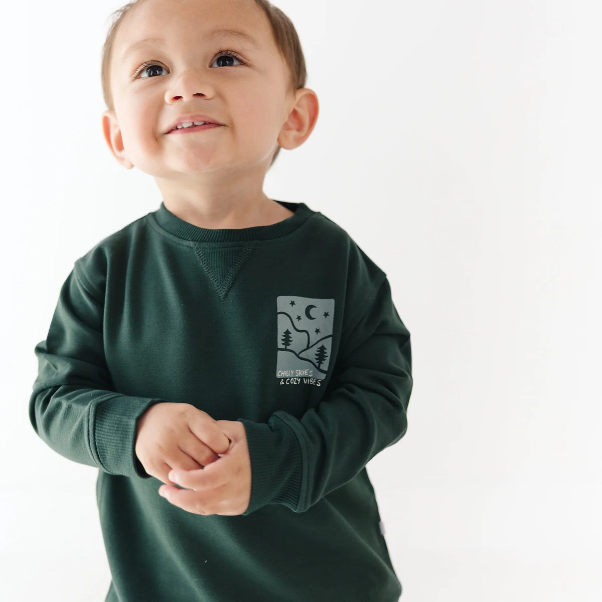 Bamboo French Terry Pullover | Chilly Skies