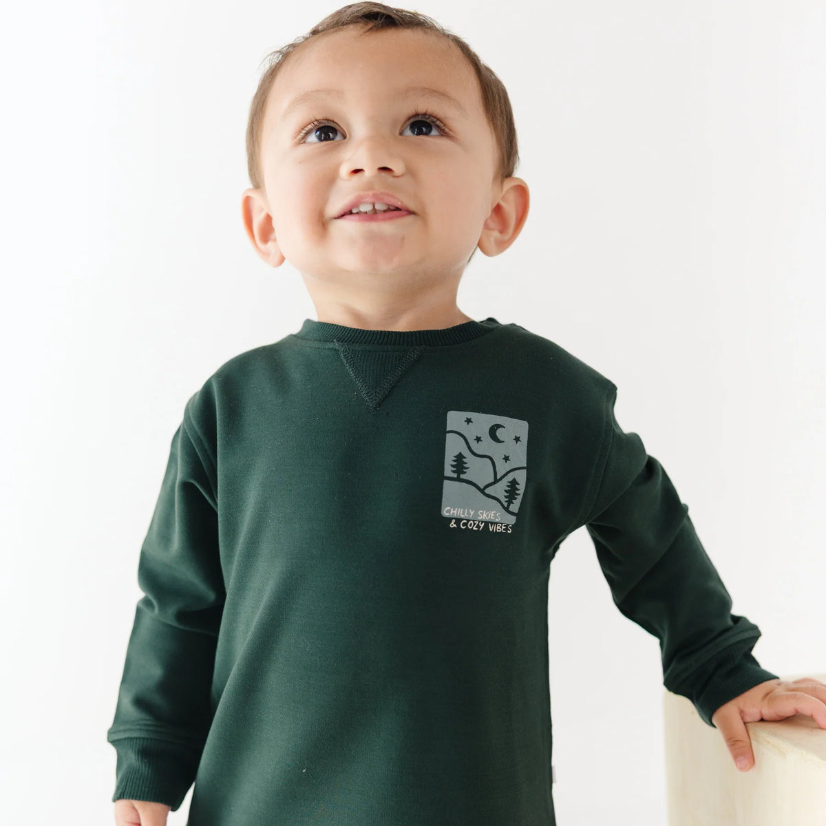 Bamboo French Terry Pullover | Chilly Skies