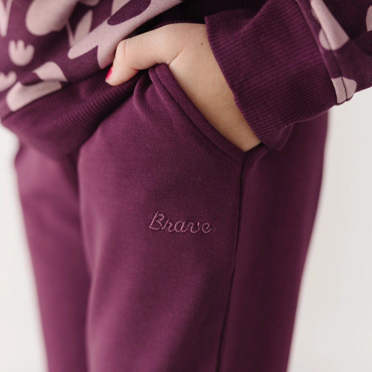Bamboo French Terry Joggers | Deep Plum