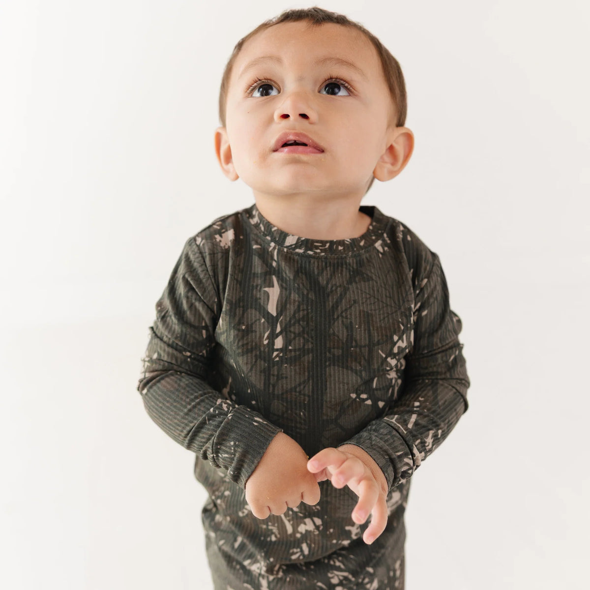 Bamboo Pajama Set | Woodland Camo (Small Ribbed)