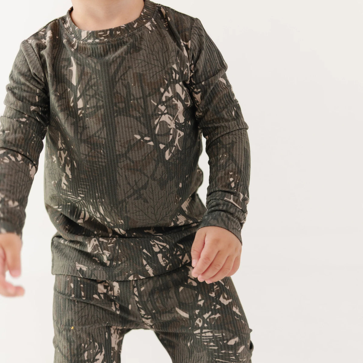 Bamboo Pajama Set | Woodland Camo (Small Ribbed)