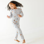 Bamboo Pajama Set | Cats Gray (Small Ribbed)