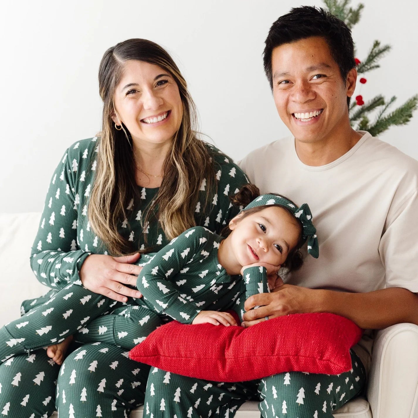 Adult Ribbed Long Sleeve PJ Top | Christmas Tree