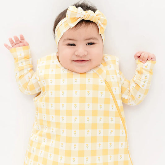 Bamboo Sleep Sack 1.0 | Yellow Gingham Tulip