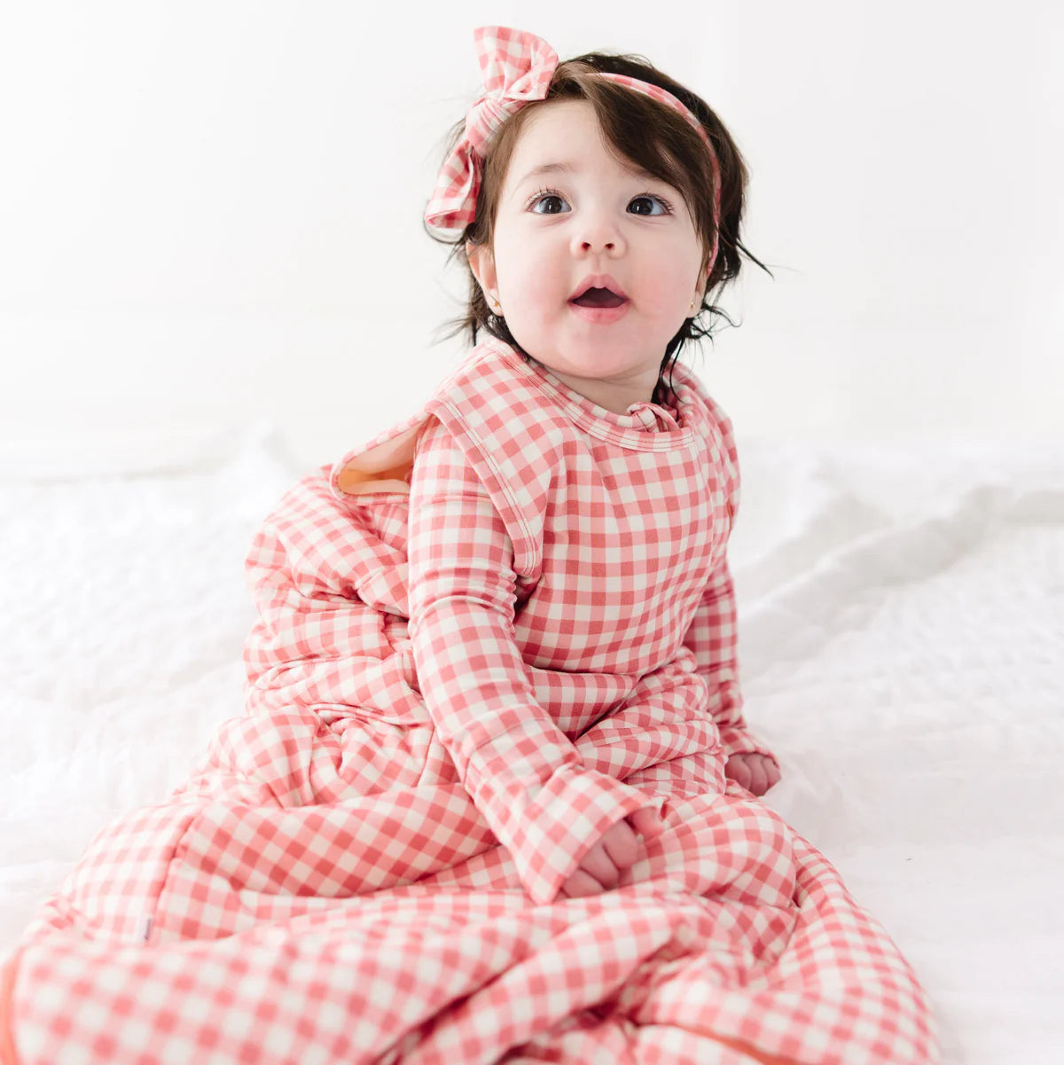 Bamboo Sleep Sack 1.0 | Mauve Small Gingham