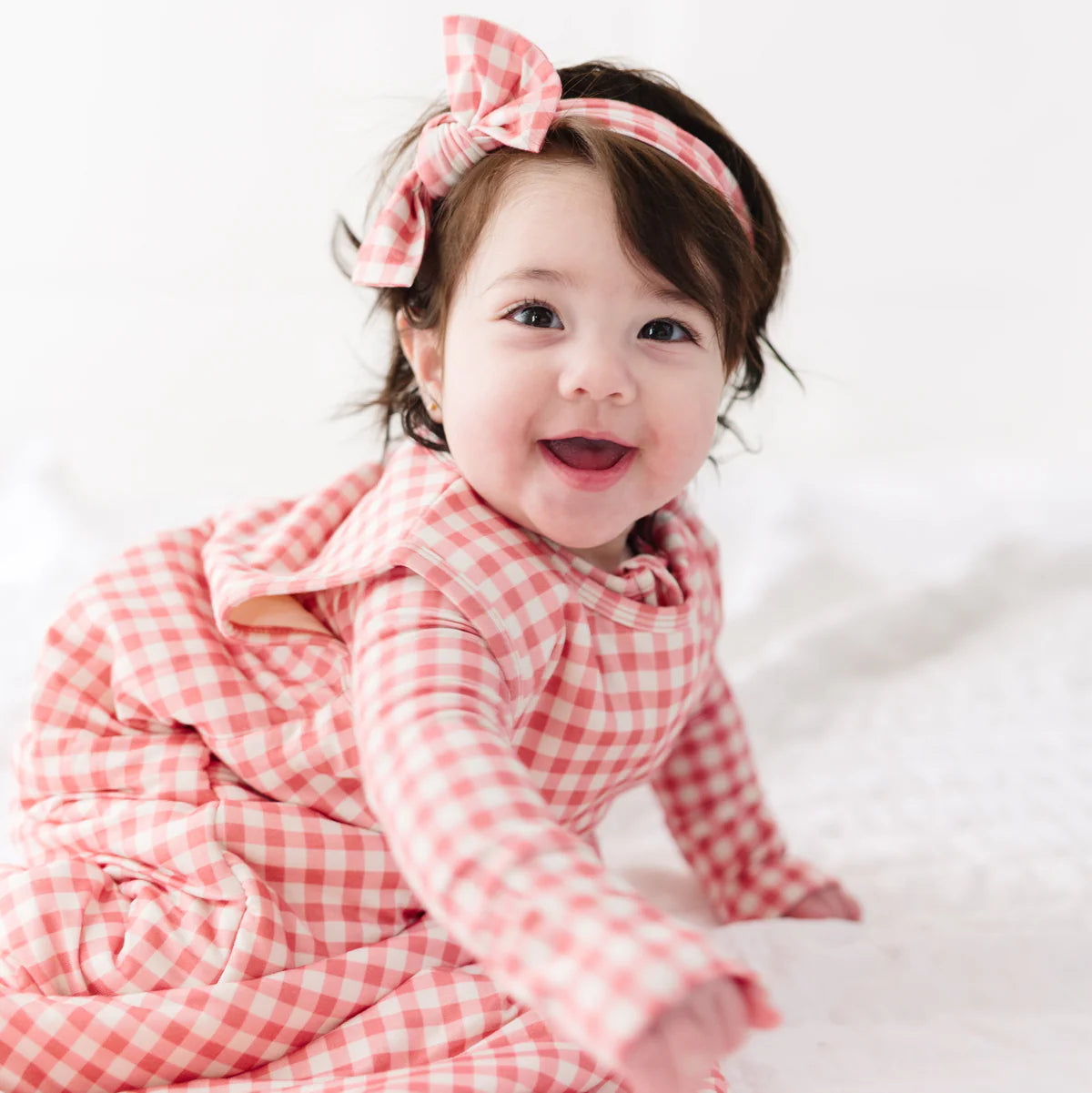 Bamboo Sleep Sack 1.0 | Mauve Small Gingham