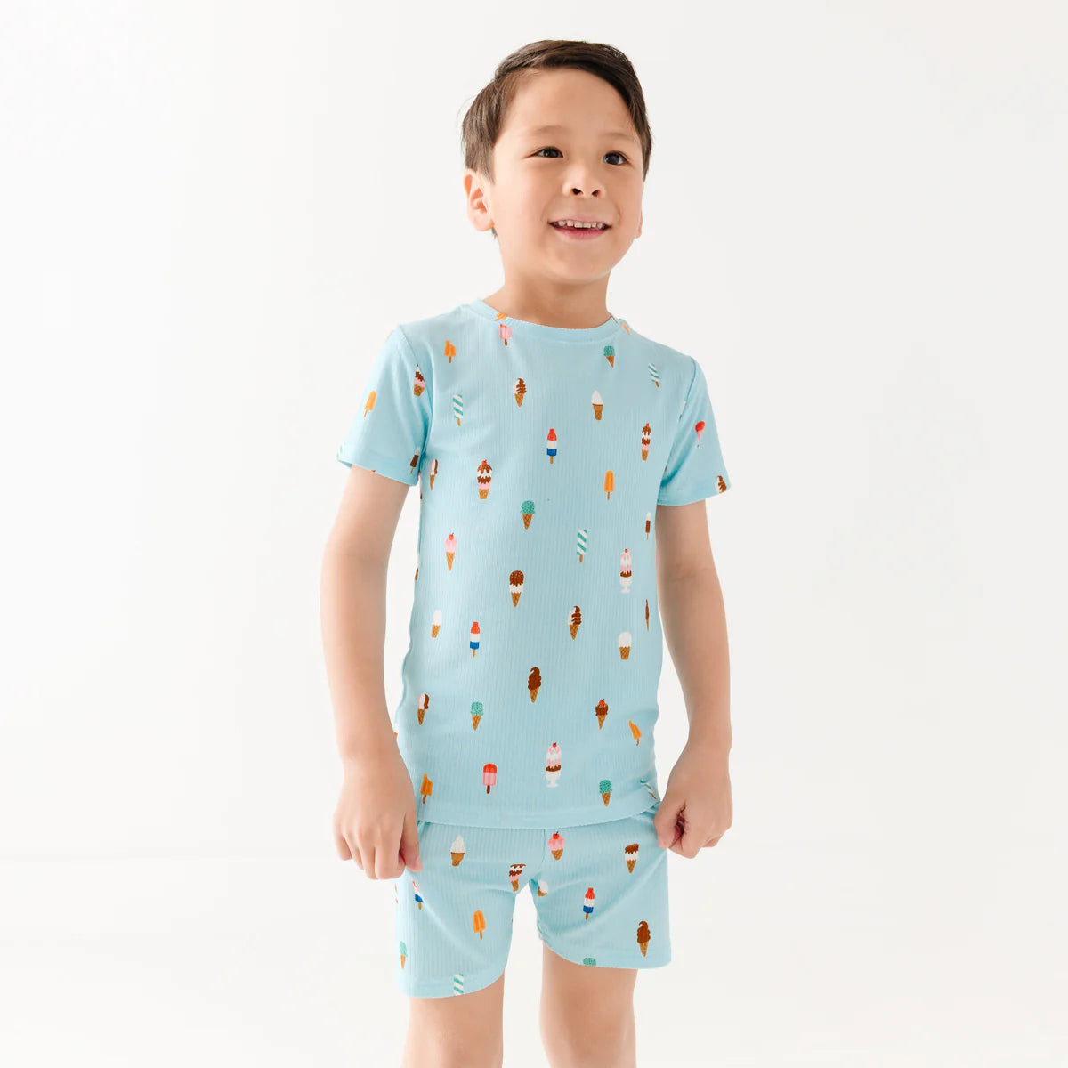 Shorts Bamboo Pajama Set | Ice Cream Shop (Ribbed)