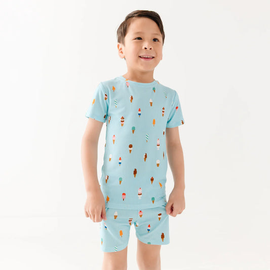 Shorts Bamboo Pajama Set | Ice Cream Shop (Ribbed)