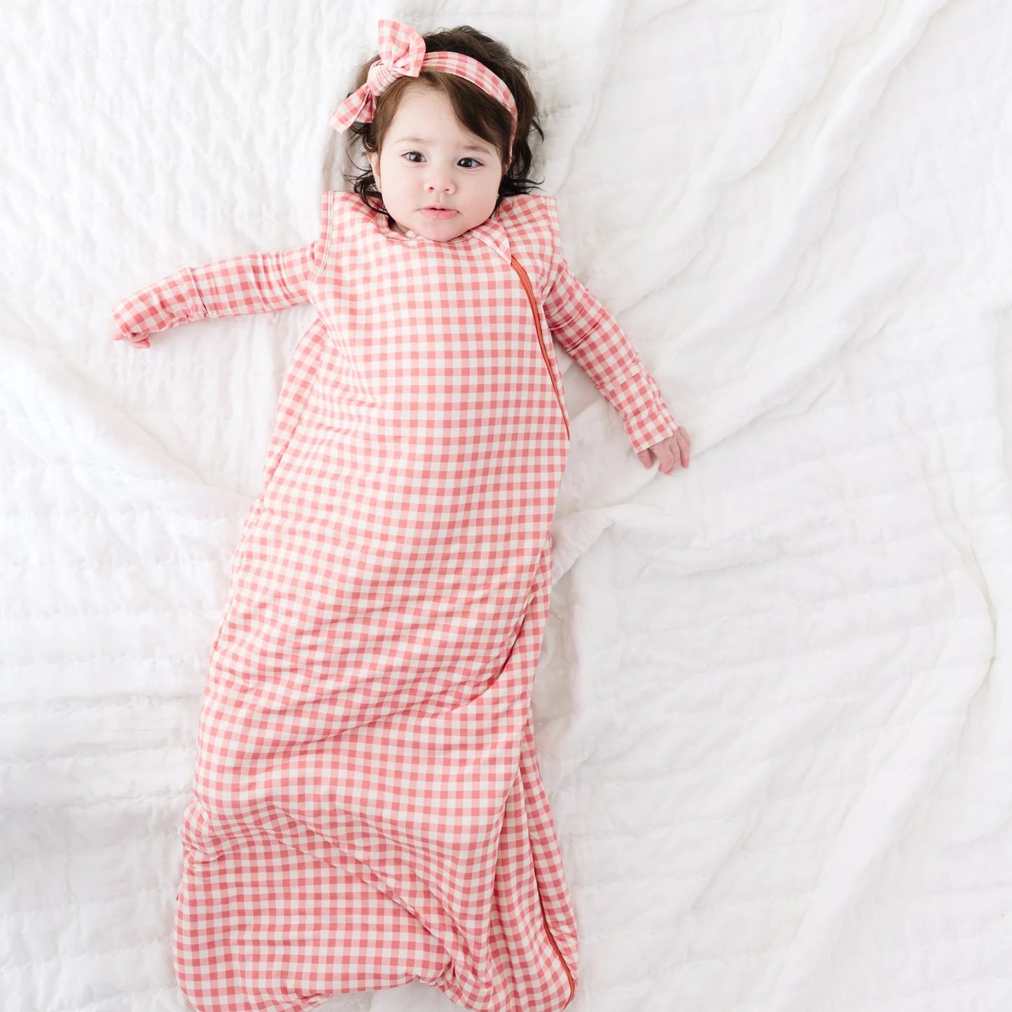 Bamboo Sleep Sack 1.0 | Mauve Small Gingham
