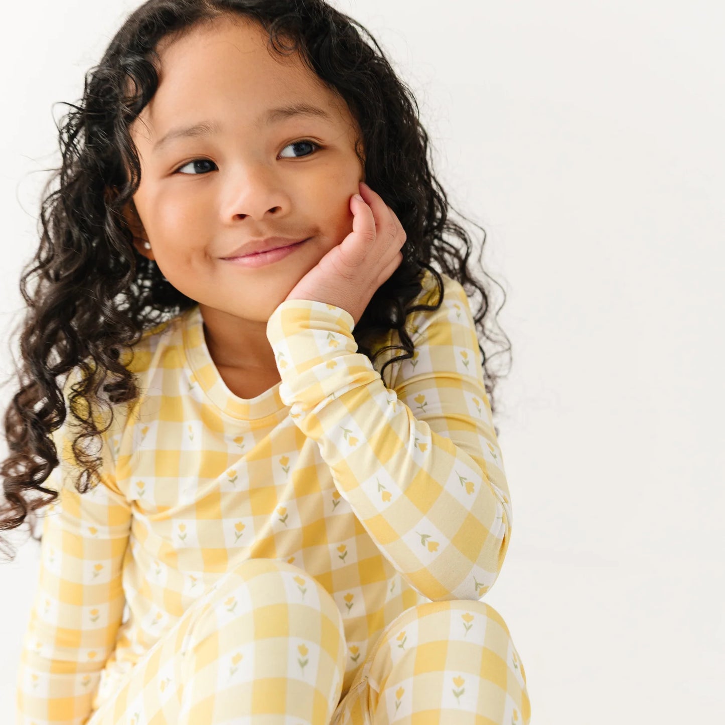 Bamboo Pajama Set | Yellow Gingham Tulip