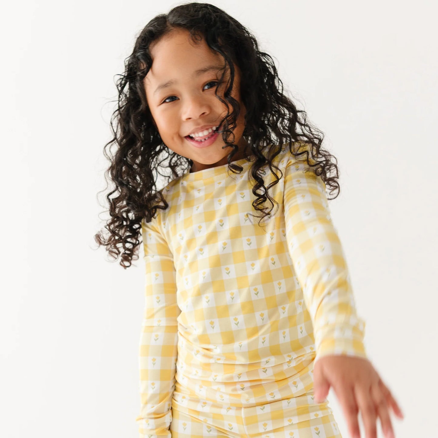 Bamboo Pajama Set | Yellow Gingham Tulip